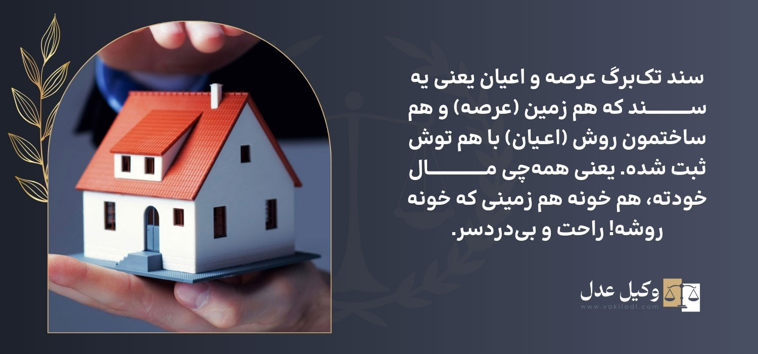 سند تک برگ عرصه و اعیان