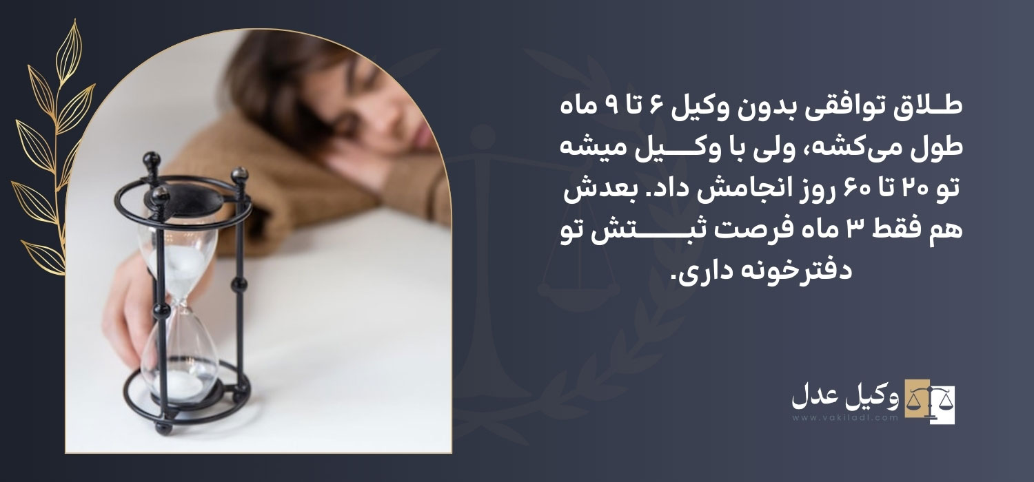 زمان لازم برای طلاق توافقی
